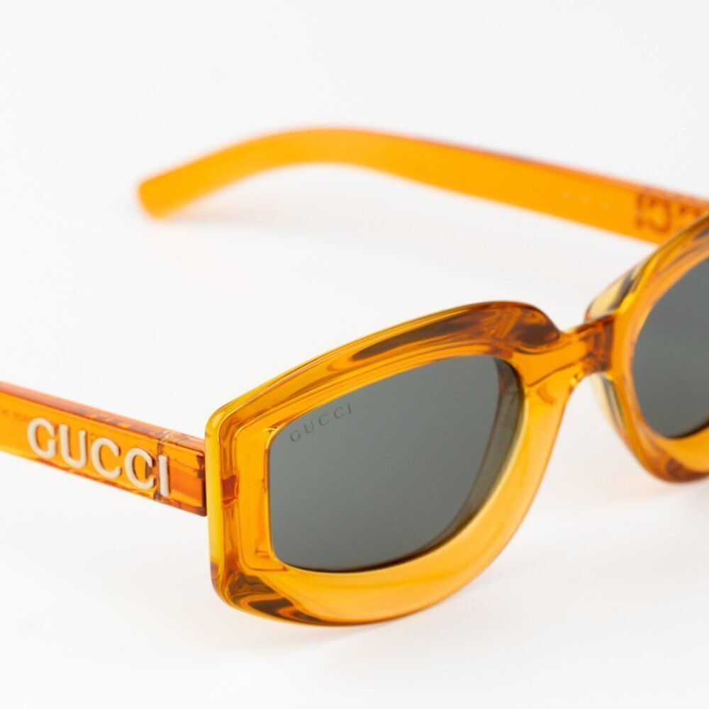 SALE! NEW Gucci GG1719S 005 Orange Grey Women Square Sunglasses GG 1719S - Picture 6 of 11